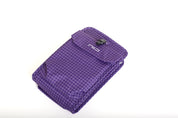 NIID NEO Nomad Pouch in Nebula Purple Ripstop, angled front view closed showing drawstring clasp and NIID logo flap.