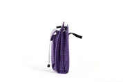 NIID NEO Nomad Pouch in Nebula Purple Ripstop, side standing view showing drawstring cords and bottom carry strap, white background.