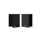 Side-by-side studio shot of two solid black Cordura fabric NIID NEX slim bifold wallets on clean white background; left one closed with orange Cordura woven label, right one half-open showing inner fabric and silver NIID embossed logo, minimalist wear-resistant men’s EDC wallet comparison product photo
