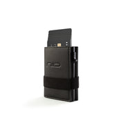 NIID Slide II Vegan Leather Mini Wallet - Premium Minimalist Card Holder with Elastic Band (Black)