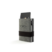 NIID Slide II Vegan Leather Mini Wallet - Premium Minimalist Card Holder with Elastic Band (Gray)