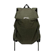 Olive green NIID VIA roll-top backpack, lightweight water-resistant daily travel daypack equipped with adjustable drawstring straps for casual commute and outdoor trips