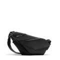 NIID FINO V ultra-slim tech sling Black Noir front angle shot, minimalist geometric folded design lightweight crossbody chest bag, water-resistant synthetic fabric for minimalist urban daily EDC commute