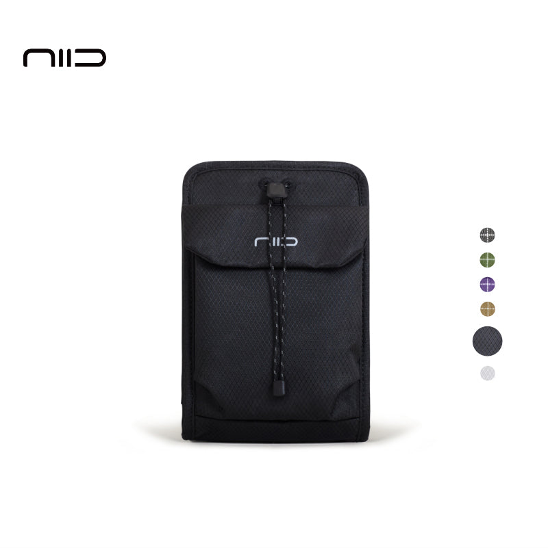 NIID NEO Nomad Pouch in DIAMOND-GRID-BLACK, a durable urban techwear EDC organizer bag for daily essentials.