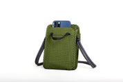 NIID NEO Nomad Pouch Pine Green Ripstop crossbody pouch, grid ripstop water-resistant fabric, front slip pocket with smartphone display, adjustable drawstring shoulder strap, lightweight daily travel mini sling bag for phone and small EDC essentials, shot on clean white background