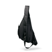 NIID Radiant R2 Everyday Sling Bag Diamond Grid Black rear back view, padded ergonomic back panel and adjustable buckle strap detail, breathable urban crossbody chest pack