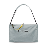 NIID ST@TEMENT S7 Tote Bag Cool Gray/Buttercup lightweight daily tote bag, branded front logo and adjustable shoulder strap on plain white background.